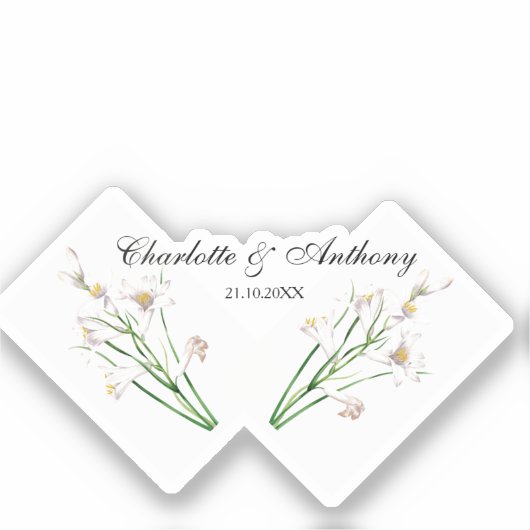 Bruiloft Elegant Creatief Bloemen Wit Chic Sticker (Voorkant)