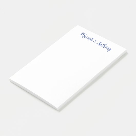 Bruiloft Elegant Creatief Klassiek Blauw Wit Post-it® Notes (Schuin)