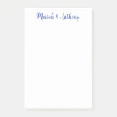 Bruiloft Elegant Creatief Klassiek Blauw Wit Post-it® Notes (Voorkant)