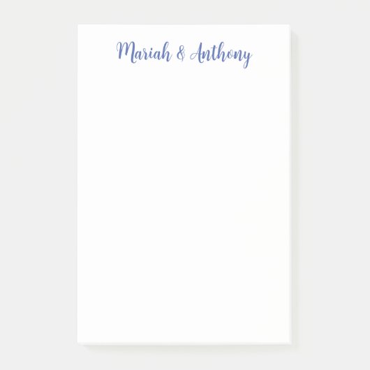 Bruiloft Elegant Creatief Klassiek Blauw Wit Post-it® Notes (Voorkant)