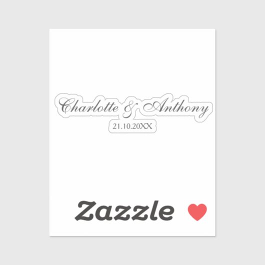 Bruiloft Elegant Creatief Professioneel Modern Sticker (Vel)