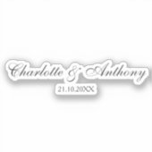 Bruiloft Elegant Creatief Professioneel Modern Sticker (Voorkant)