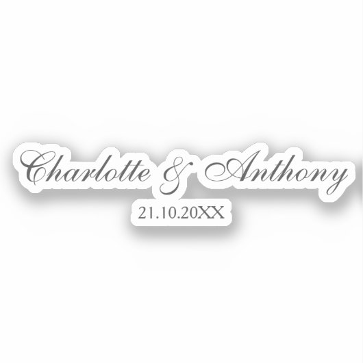 Bruiloft Elegant Creatief Professioneel Modern Sticker (Voorkant)