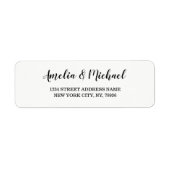 Bruiloft Elegant Custom Return Adres Label (Voorkant)