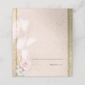 Bruiloft | Elegant Dusty Pink Floral Pampas Grass Plaatskaartje (Buitenkant ongevouwen)