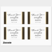 Bruiloft | Elegant Formal Golden Geometric op zwar Rechthoekige Sticker (Vel)