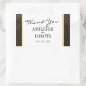 Bruiloft | Elegant Formal Golden Geometric op zwar Rechthoekige Sticker (Tas)