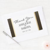 Bruiloft | Elegant Formal Golden Geometric op zwar Rechthoekige Sticker (Envelop)