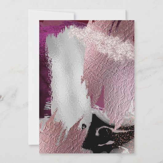 Bruiloft | Elegant Gold Cassis Plum Bruskes Kaart (Achterkant)