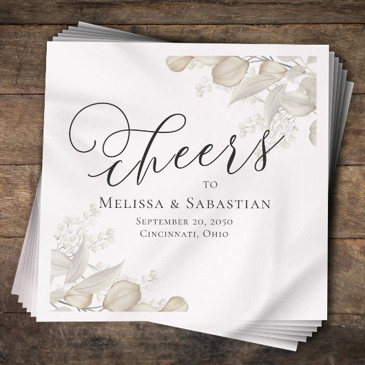 Bruiloft Elegant Groen Proost Eenvoudig Servet