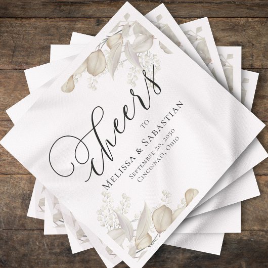 Bruiloft Elegant Groen Proost Eenvoudig Servet