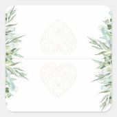 Bruiloft Elegant Hart Bladblad Divider Tabs Vierkante Sticker (Voorkant)