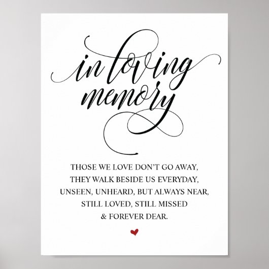 Bruiloft Elegant Herdenking Tafelbord v1 Poster (Voorkant)