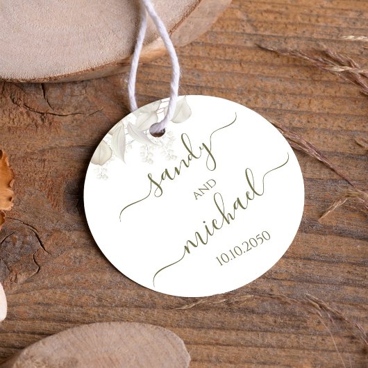 Bruiloft Elegant Kalligrafie Script Sage Groen Bedankjes Labels