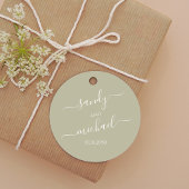 Bruiloft Elegant Kalligrafie Script Sage Groen Bedankjes Labels