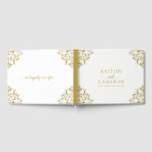 Bruiloft Elegant Luxe Victoriaans Goud Gastenboek (Volledig)