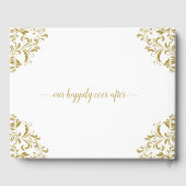 Bruiloft Elegant Luxe Victoriaans Goud Gastenboek (Achterkant)