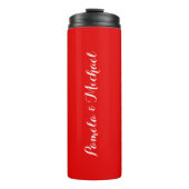 Bruiloft Elegant Minimalistisch Klassiek Warm Rood Thermosbeker (Voorkant)