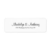 Bruiloft Elegant Minimalistisch Wit Klassiek Etiket (Voorkant)