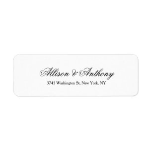 Bruiloft Elegant Minimalistisch Zwart Wit Klassiek Etiket