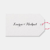 Bruiloft Elegant Minimalistische Kalligrafie Zwart Cadeaulabel (Voorkant (Horizontaal))