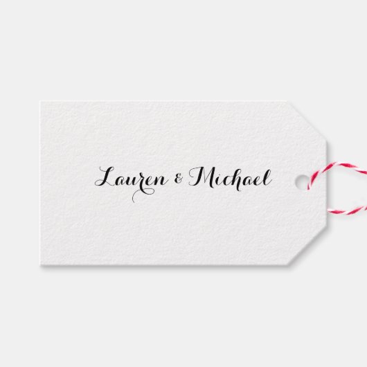 Bruiloft Elegant Minimalistische Kalligrafie Zwart Cadeaulabel (Voorkant (Horizontaal))