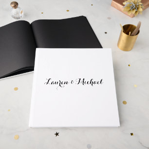 Bruiloft Elegant Minimalistische Kalligrafie Zwart Gastenboek