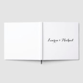 Bruiloft Elegant Minimalistische Kalligrafie Zwart Gastenboek (Volledig)