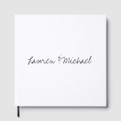 Bruiloft Elegant Minimalistische Kalligrafie Zwart Gastenboek (Voorkant)