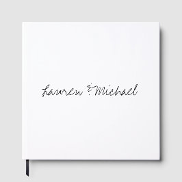 Bruiloft Elegant Minimalistische Kalligrafie Zwart Gastenboek