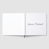 Bruiloft Elegant Minimalistische Kalligrafie Zwart Gastenboek (Volledig)