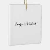 Bruiloft Elegant Minimalistische Kalligrafie Zwart Keramisch Ornament (Rechts)