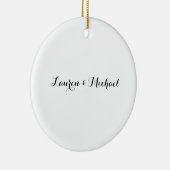 Bruiloft Elegant Minimalistische Kalligrafie Zwart Keramisch Ornament (Rechts)