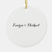 Bruiloft Elegant Minimalistische Kalligrafie Zwart Keramisch Ornament (Voorkant)