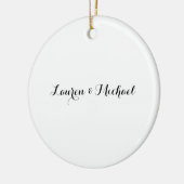 Bruiloft Elegant Minimalistische Kalligrafie Zwart Keramisch Ornament (Links)