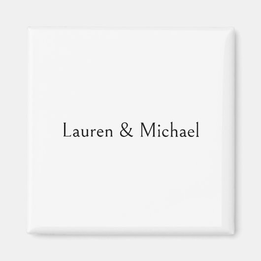 Bruiloft Elegant Minimalistische Kalligrafie Zwart Magneet (Voorkant)