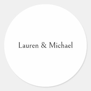 Bruiloft Elegant Minimalistische Kalligrafie Zwart Ronde Sticker