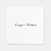 Bruiloft Elegant Minimalistische Kalligrafie Zwart Servet (Voorkant)