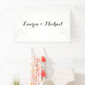Bruiloft Elegant Minimalistische Kalligrafie Zwart Spandoek (Insitu)