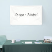 Bruiloft Elegant Minimalistische Kalligrafie Zwart Spandoek (Beurs)