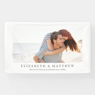 bruiloft Elegant Modern Custom Photo Spandoek