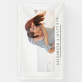 bruiloft | Elegant Modern Custom Photo Spandoek (Verticaal)