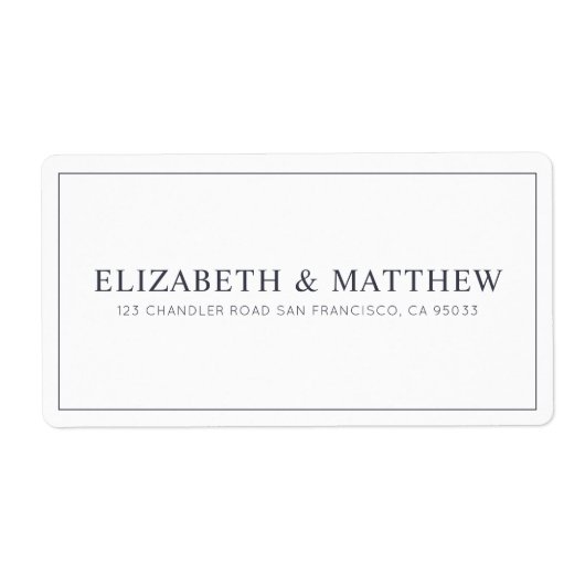 bruiloft | Elegant modern Custom Return-adres Etiket (Voorkant)