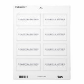bruiloft | Elegant modern Custom Return-adres Etiket (Full Sheet)