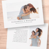 Bruiloft | Elegant Modern Custom Two-foto Bedankkaart