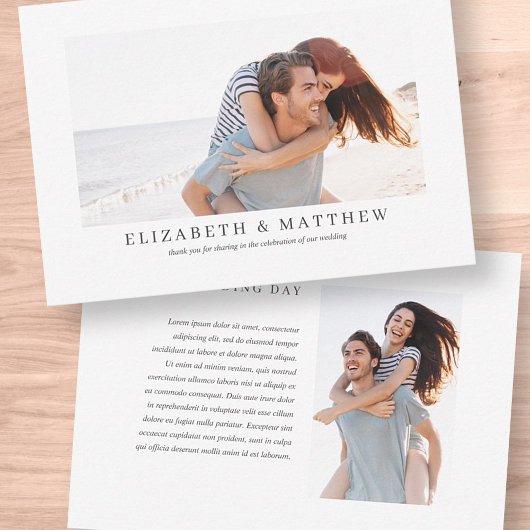 Bruiloft | Elegant Modern Custom Two-foto Bedankkaart