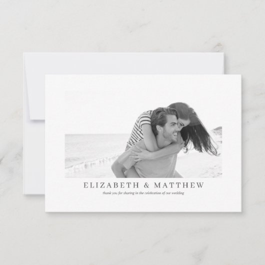 Bruiloft | Elegant Modern Custom Two-foto Bedankkaart (Voorkant)