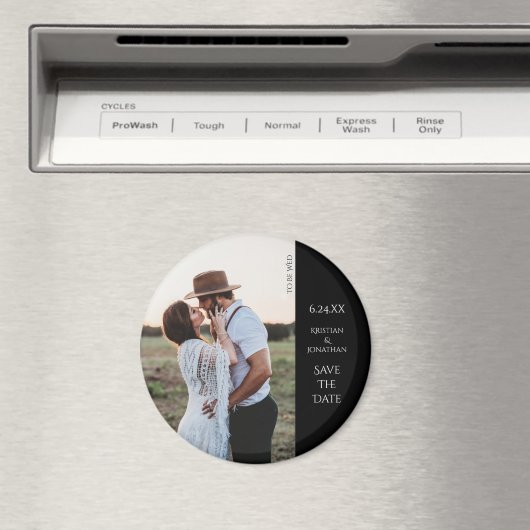 Bruiloft Elegant Modern Save the Date Photo Magnet (Insitu (Vaatwasser))