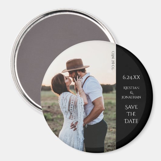 Bruiloft Elegant Modern Save the Date Photo Magnet (Voorkant / Achterkant)