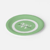 Bruiloft Elegant Monogram Naam Chic Pastel Groen Papieren Bordje (Gekanteld)